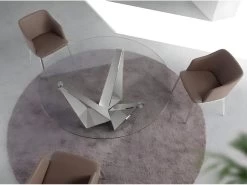 Table à Manger En Verre Et Acier Chromé 1042 ANGEL CERDA -Magasin de meubles de restaurant table a manger 18423505