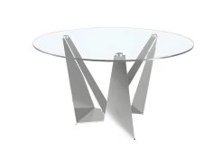 Table à Manger En Verre Et Acier Chromé 1042 ANGEL CERDA -Magasin de meubles de restaurant table a manger 18423509