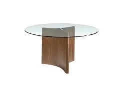 Table De Salle à Manger En Bois De Noyer Et Verre 1094 ANGEL CERDA