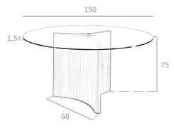 Table De Salle à Manger En Bois De Noyer Et Verre 1094 ANGEL CERDA -Magasin de meubles de restaurant table a manger 18423597