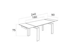 Table à Manger Extensible Verre Et Bois 1007 ANGEL CERDA -Magasin de meubles de restaurant table a manger 18426451