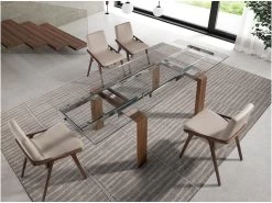 Table à Manger Extensible Verre Et Bois 1007 ANGEL CERDA -Magasin de meubles de restaurant table a manger 18426459