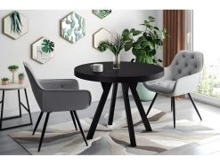 Table à Manger Extensible 100-250 X 100 X 76 Cm - Noir