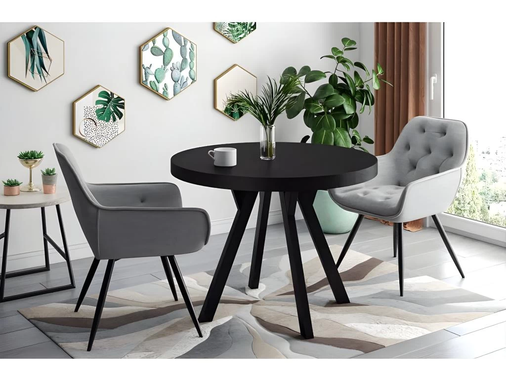 Table à Manger Extensible 100-250 X 100 X 76 Cm - Noir 3 Table à Manger Extensible 100-250 X 100 X 76 Cm - Noir