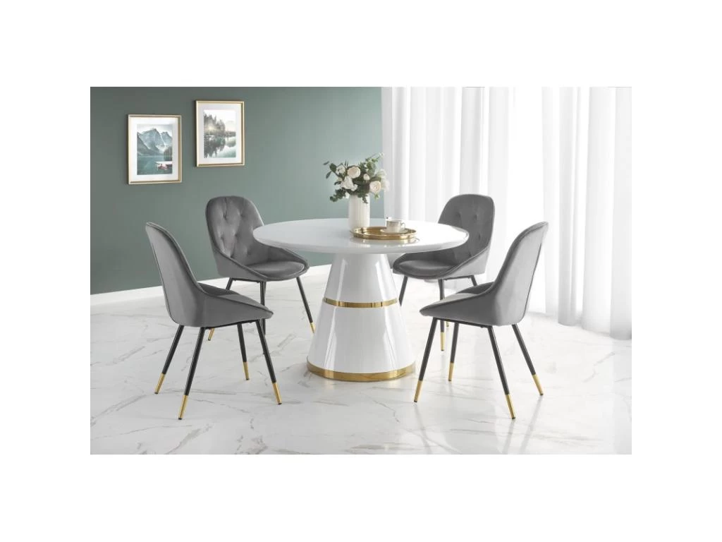 Table à Manger Design Ronde 120 Cm X 76 Cm - Blanc 3 Table à Manger Design Ronde 120 Cm X 76 Cm - Blanc