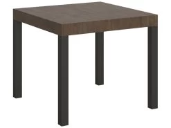 Table Extensible 90x90/246 Cm Everyday Noyer Cadre Anthracite