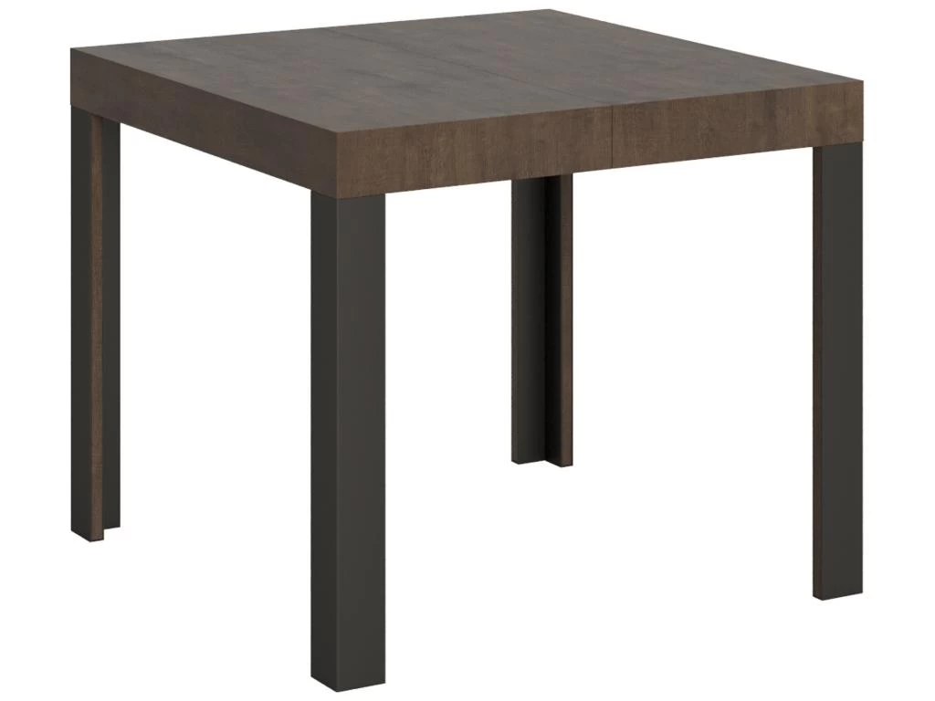Table Extensible 90x90/246 Cm Linea Noyer Cadre Anthracite 3 Table Extensible 90x90/246 Cm Linea Noyer Cadre Anthracite