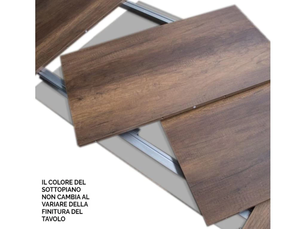 Table Extensible 90x90/246 Cm Linea Noyer Cadre Anthracite 6 Table Extensible 90x90/246 Cm Linea Noyer Cadre Anthracite – Image 4