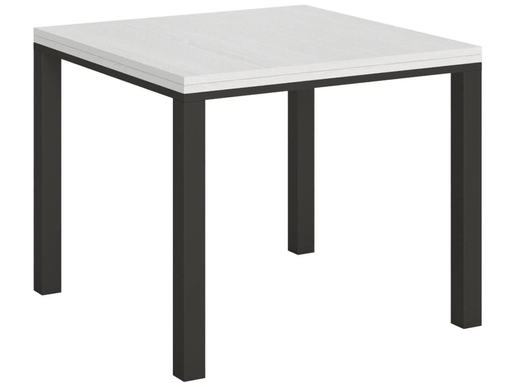 Table Extensible Portefeuille 90x90/180 Cm Everyday Libra Frêne Blanc Cadre Anthracite 3 Table Extensible Portefeuille 90x90/180 Cm Everyday Libra Frêne Blanc Cadre Anthracite