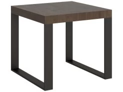 Table Extensible 90x90/246 Cm Tecno Noyer Cadre Anthracite