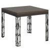 Table Extensible Portefeuille 90x90/180 Cm Ghibli Libra Noyer Cadre Anthracite
