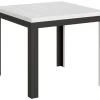 Table Extensible Portefeuille 90x90/180 Cm Linea Libra Frêne Blanc Cadre Anthracite -Magasin de meubles de restaurant table a manger 18964847