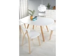 Table à Manger Ronde 102-142 X 102 X 73 Cm - Blanc -Magasin de meubles de restaurant table a manger 18966145