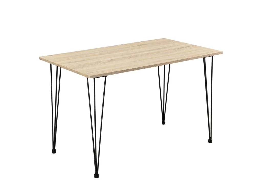 Table De Salle à Manger Cuisine Salon Pour 4 Personnes Plateau MDF Pieds Acier épingle à Cheveux 120 X 70 X 75 Cm Effet Chêne Et Noir 03_0004274 3 Table De Salle à Manger Cuisine Salon Pour 4 Personnes Plateau MDF Pieds Acier épingle à Cheveux 120 X 70 X 75 Cm Effet Chêne Et Noir 03_0004274