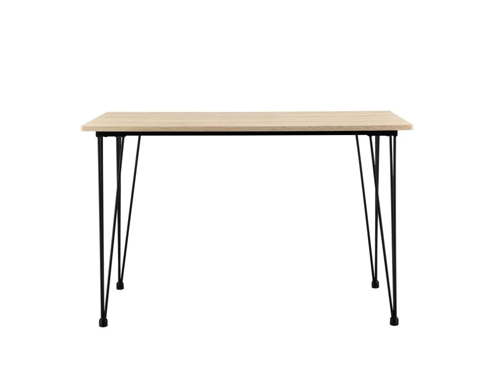 Table De Salle à Manger Cuisine Salon Pour 4 Personnes Plateau MDF Pieds Acier épingle à Cheveux 120 X 70 X 75 Cm Effet Chêne Et Noir 03_0004274 4 Table De Salle à Manger Cuisine Salon Pour 4 Personnes Plateau MDF Pieds Acier épingle à Cheveux 120 X 70 X 75 Cm Effet Chêne Et Noir 03_0004274 – Image 2