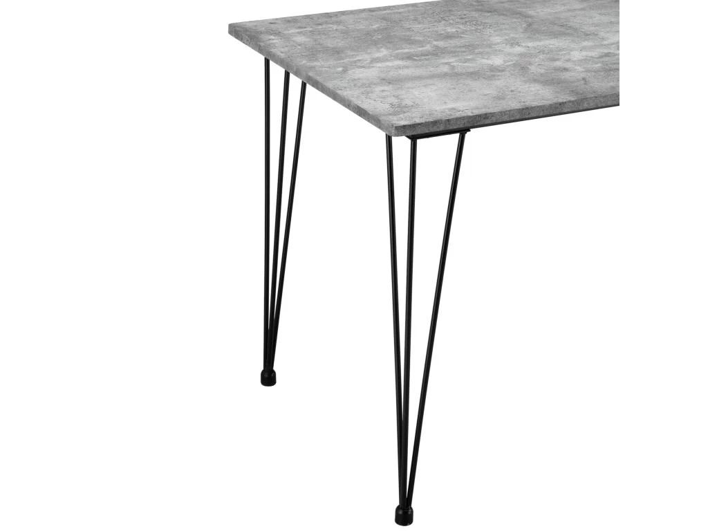 Table De Salle à Manger Cuisine Salon Pour 4 Personnes Plateau MDF 120 Cm Effet Béton Et Noir 03_0004272 7 Table De Salle à Manger Cuisine Salon Pour 4 Personnes Plateau MDF 120 Cm Effet Béton Et Noir 03_0004272 – Image 5