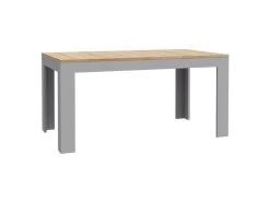 Table Repas Extensible L160/206 Cm Décor Chêne Gris Et Clair - ANTIBES