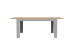 Table Repas Extensible L160/206 Cm Décor Chêne Gris Et Clair - ANTIBES 9 Table Repas Extensible L160/206 Cm Décor Chêne Gris Et Clair - ANTIBES -Magasin de meubles de restaurant table a manger 19365439