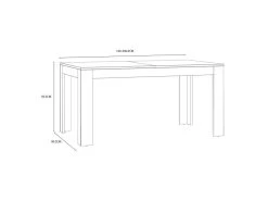 Table Repas Extensible L160/206 Cm Décor Chêne Gris Et Clair - ANTIBES 11 Table Repas Extensible L160/206 Cm Décor Chêne Gris Et Clair - ANTIBES -Magasin de meubles de restaurant table a manger 19365443