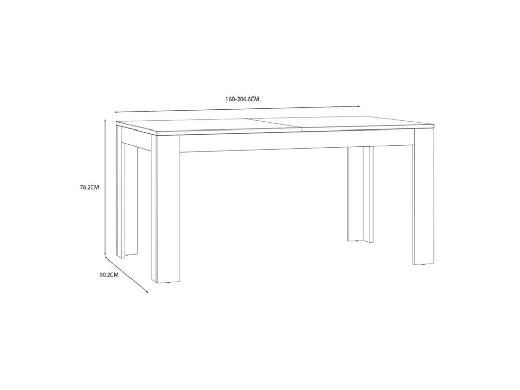Table Repas Extensible L160/206 Cm Décor Chêne Gris Et Clair - ANTIBES 7 Table Repas Extensible L160/206 Cm Décor Chêne Gris Et Clair - ANTIBES – Image 5