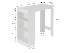 Table Bar Table Mange-debout Table Lounge Comptoir Blanc 110x50x103cm ML-DESIGN 10 Table Bar Table Mange-debout Table Lounge Comptoir Blanc 110x50x103cm ML-DESIGN -Magasin de meubles de restaurant table a manger 19369345