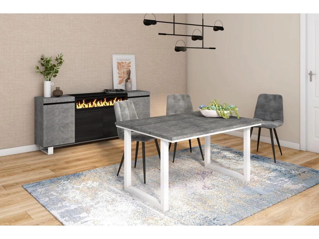 Table à Manger, 140, Pour 6 Personnes, Meubles De Salon, Ciment 4 Table à Manger, 140, Pour 6 Personnes, Meubles De Salon, Ciment – Image 2