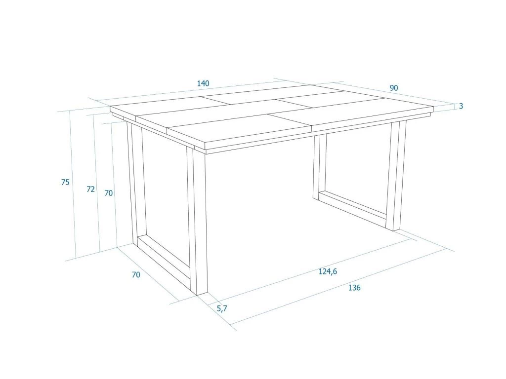 Table à Manger, 140, Pour 6 Personnes, Meubles De Salon, Ciment 7 Table à Manger, 140, Pour 6 Personnes, Meubles De Salon, Ciment – Image 5