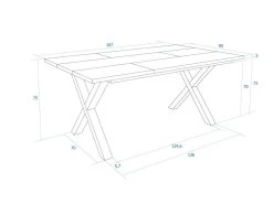 Table à Manger, 170, Pour 8 Personnes, Meubles De Salon, Ciment -Magasin de meubles de restaurant table a manger 19389245
