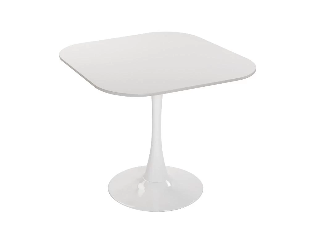Table De Salle à Manger Cloe, 73 X 80 X 80 Cm, Bois, PVC Et Métal, Blanc 3 Table De Salle à Manger Cloe, 73 X 80 X 80 Cm, Bois, PVC Et Métal, Blanc