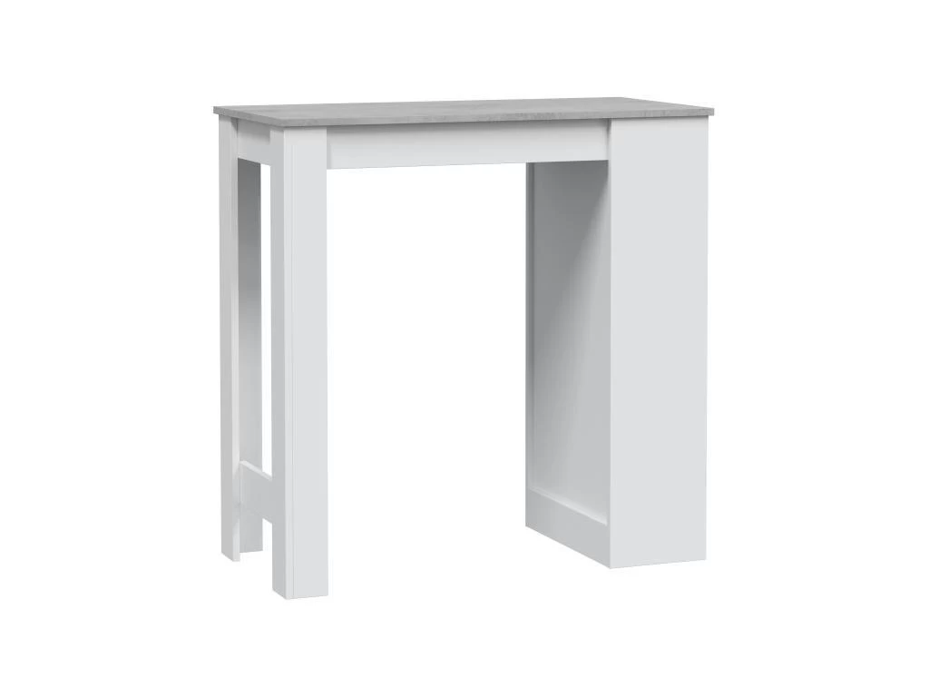 Table Haute Avec Rangements Blanc/Béton - SIMINTI - L 103 X L 50 X H 105 Cm 4 Table Haute Avec Rangements Blanc/Béton - SIMINTI - L 103 X L 50 X H 105 Cm – Image 2