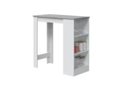 Table Haute Avec Rangements Blanc/Béton - SIMINTI - L 103 X L 50 X H 105 Cm 9 Table Haute Avec Rangements Blanc/Béton - SIMINTI - L 103 X L 50 X H 105 Cm -Magasin de meubles de restaurant table a manger 19733317