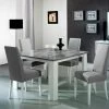 Table De Repas Carrée Laqué Blanc Brillant/Gris - AVELLINO - L 120 X L 120 X H 75 Cm 1 Table De Repas Carrée Laqué Blanc Brillant/Gris - AVELLINO - L 120 X L 120 X H 75 Cm -Magasin de meubles de restaurant table a manger 19824569