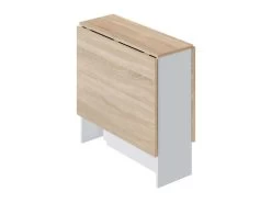 Table De Repas Pliante Blanc/Chêne Clair - CARTIA - L 140 X L 77 X H 78 Cm -Magasin de meubles de restaurant table a manger 19824773