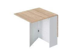 Table De Repas Pliante Blanc/Chêne Clair - CARTIA - L 140 X L 77 X H 78 Cm -Magasin de meubles de restaurant table a manger 19824777