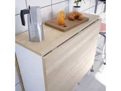 Table De Repas Pliante Blanc/Chêne Clair - CARTIA - L 140 X L 77 X H 78 Cm -Magasin de meubles de restaurant table a manger 19824779