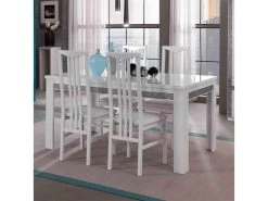 Table De Repas Rectangulaire Laqué Blanc - CRAC - L 160 X L 90 X H 77 Cm