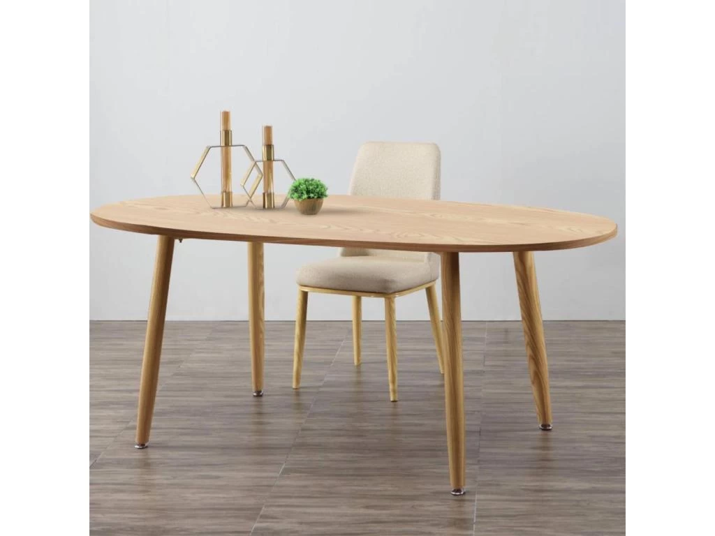 Table Ovale Scandinave Nolane Chêne Clair 4 Table Ovale Scandinave Nolane Chêne Clair – Image 2
