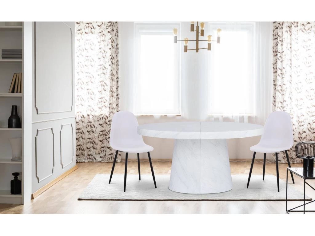 Table Ovale Extensible Oluze Effet Marbre 5 Table Ovale Extensible Oluze Effet Marbre – Image 3