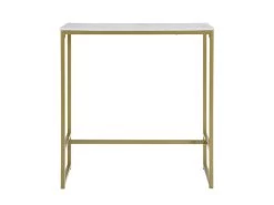 Table De Bar Effet Marbre Table Haute De Bar Table à Manger - Doré, FSB34-G