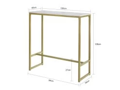 Table De Bar Effet Marbre Table Haute De Bar Table à Manger - Doré, FSB34-G -Magasin de meubles de restaurant table a manger 20021139