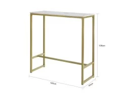 Table De Bar Effet Marbre Table Haute De Bar Table à Manger - Doré, FSB34-G -Magasin de meubles de restaurant table a manger 20021145