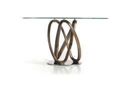 Table De Diner Piètements Courbés Bois Massif Plateau Verre Trempé Et Piètement Acier 10 Table De Diner Piètements Courbés Bois Massif Plateau Verre Trempé Et Piètement Acier -Magasin de meubles de restaurant table a manger 21089695