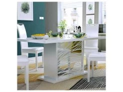 Table De Repas Avec Allonges Blanc Laqué 180*90 Cm - ESPRIT