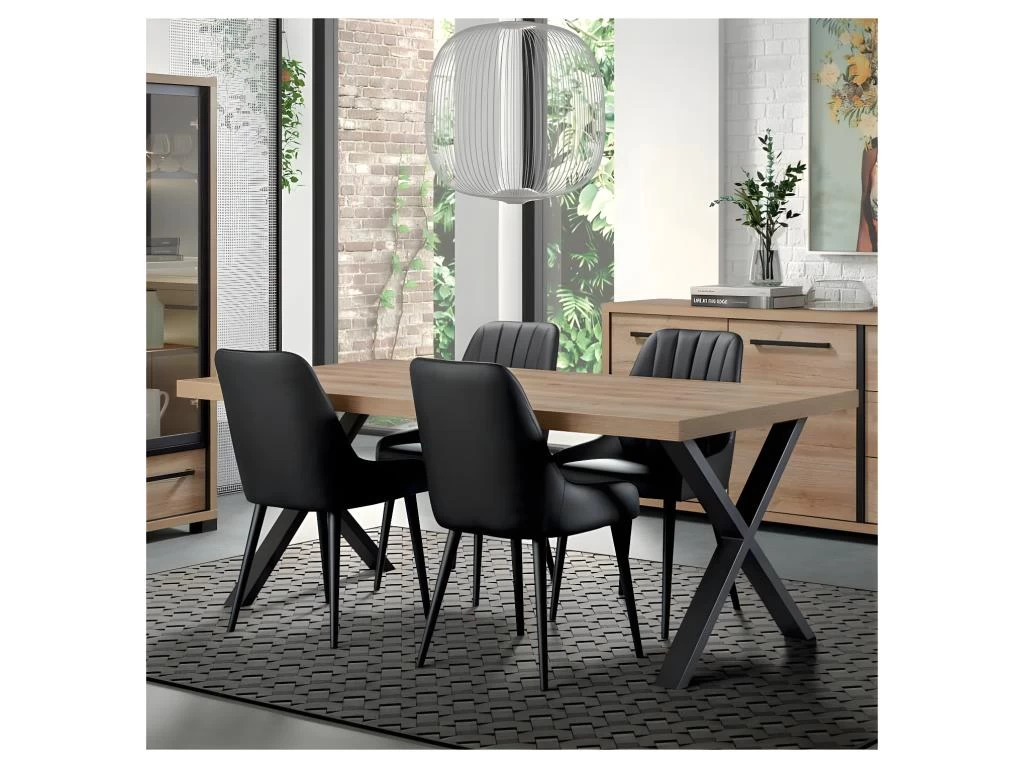 Table De Repas 230 Cm Chêne/Noir - CORI 4 Table De Repas 230 Cm Chêne/Noir - CORI – Image 2