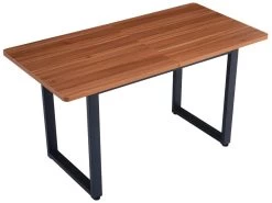 Table à Manger - Cadre En Acier - Style Industriel - Marron & Noir -Magasin de meubles de restaurant table a manger 22040835