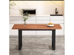 Table à Manger - Cadre En Acier - Style Industriel - Marron & Noir -Magasin de meubles de restaurant table a manger 22040849