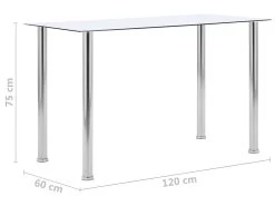 Table à Dîner Transparent 120x60x75 Cm Verre Trempé 11 Table à Dîner Transparent 120x60x75 Cm Verre Trempé -Magasin de meubles de restaurant table a manger 22070819