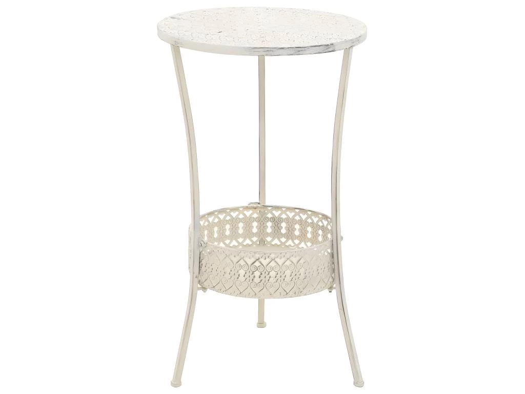 Table De Bistro Style Vintage Ronde Métal 40 X 70 Cm Blanc 3 Table De Bistro Style Vintage Ronde Métal 40 X 70 Cm Blanc