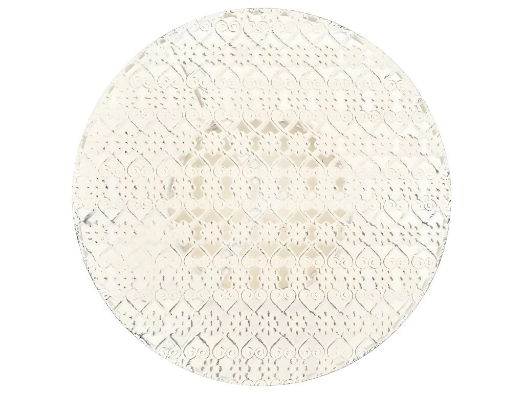 Table De Bistro Style Vintage Ronde Métal 40 X 70 Cm Blanc 4 Table De Bistro Style Vintage Ronde Métal 40 X 70 Cm Blanc – Image 2