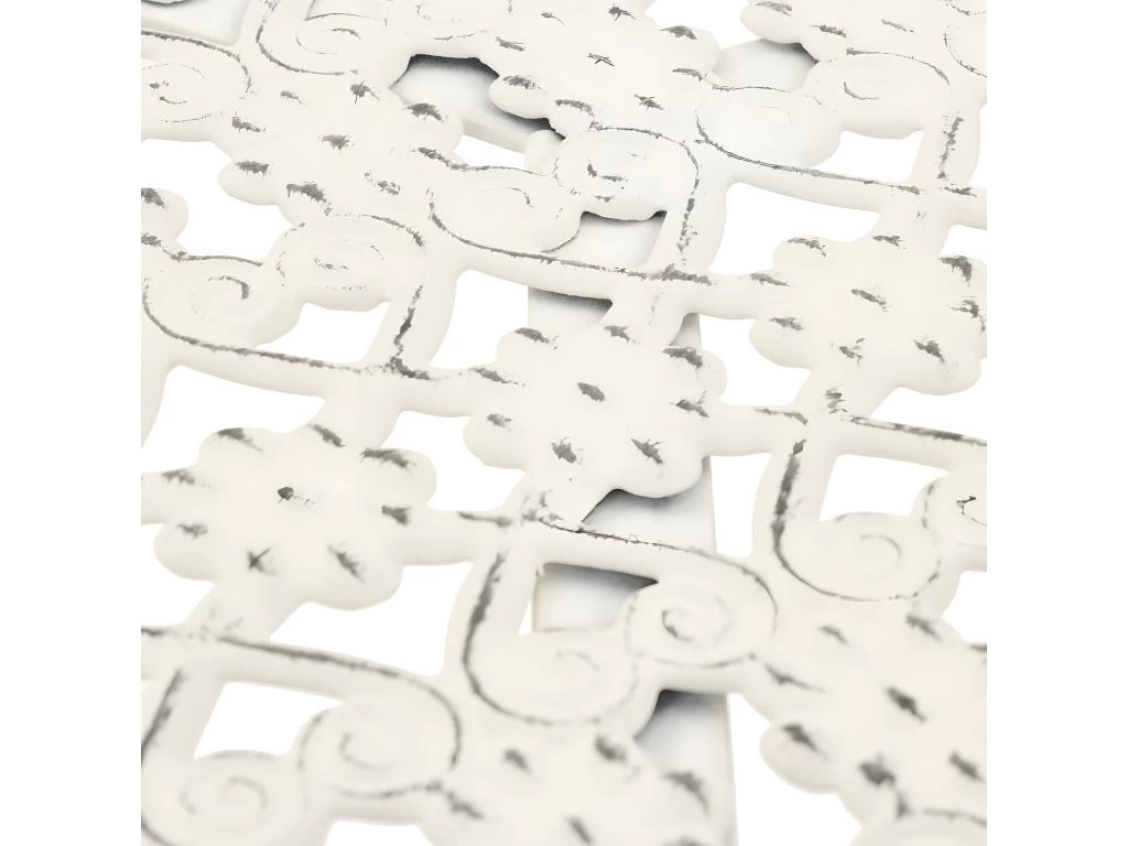 Table De Bistro Style Vintage Ronde Métal 40 X 70 Cm Blanc 6 Table De Bistro Style Vintage Ronde Métal 40 X 70 Cm Blanc – Image 4